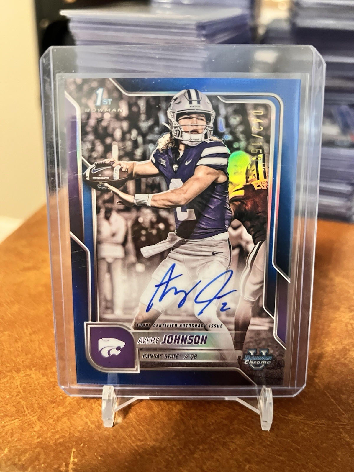 2025 Bowman U Chrome Avery Johnson 1st TRUE BLUE On Card Auto /150 Kansas State