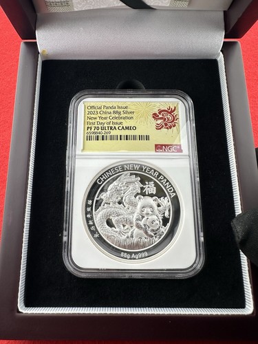 China Panda - 2023 88g .999 Silver New Year Celebration NGC PF70 W/ Box And COA