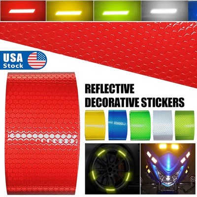 9.8FT Car Reflective Tape Waterproof Night High Visibility Warning Safety Tape