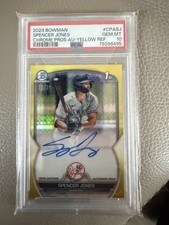 2023 Bowman - Chrome Prospect Auto Spencer Jones #CPA-SJ Yellow Ref /75 