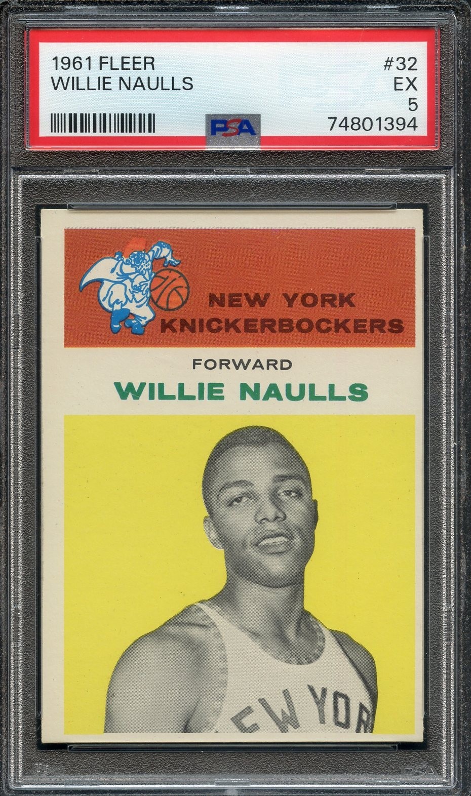 1961 Fleer #32 Willie Naulls PSA 5 New York Knicks 1394