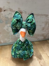 Vestido de ganso de escritorio reversible y gran lazo grueso para ropa de gansos de 7 pulgadas conjunto verde