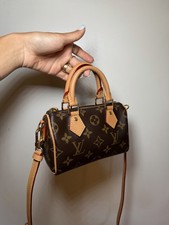 LOUIS VUITTON Nano Speedy Monogram Brown Cros...