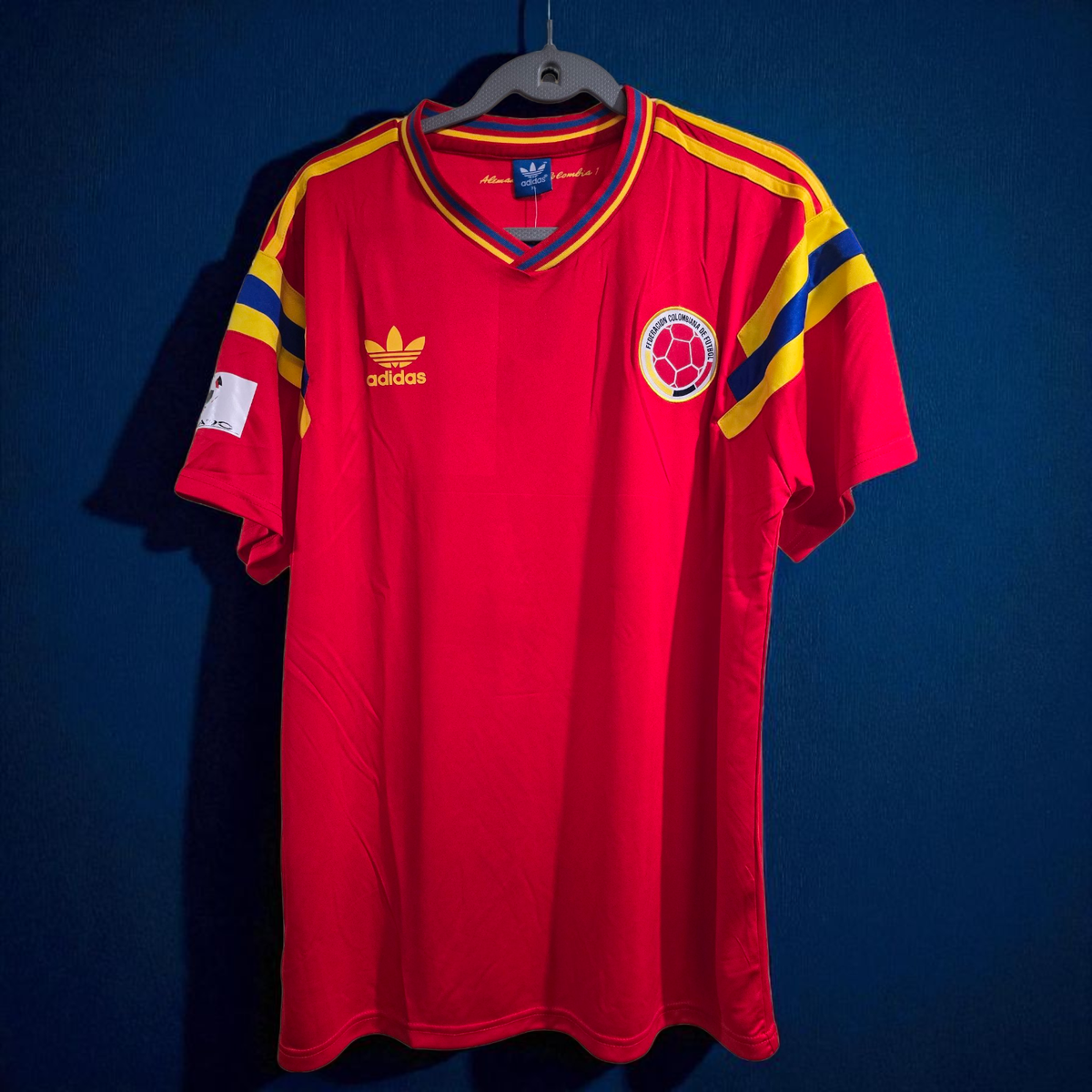 COLOMBIA AWAY World Cup 90 - JERSEY RETRO- VALDERRAMA 10 - XL (Run