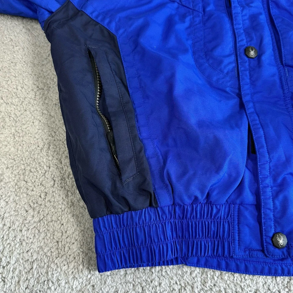 Chaqueta Spyder De Colección Para Hombres Pequeña Azul Esquí Con Capucha Aislante Mangas Extraíbles Foto 4 de 4