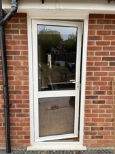 HALF PANEL ALUMINIUM DOOR BACK USED METAL EXTERIOR EXTERNAL INWARDS OPENING