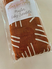NEW IN PACKAGE Bamboo Cotton Swaddle Blanket Baby Breathable Tribal Rust Unisex