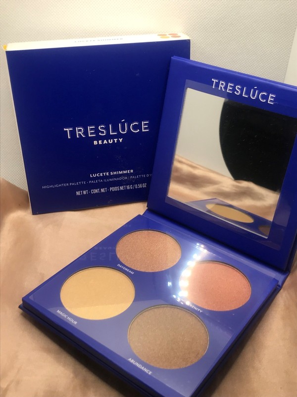 Tresluce Beauty Lucete Shimmer Highlighter Palette 4 shades 0.56oz ~ New In Box!