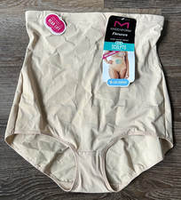 Maidenform Flexees Sculpts High Waist Brief Ultra Firm Cool Comfort Beige Large