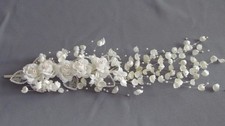 MILLINERY FLORAL WEDDING CRAFT 13inch White Rose Flower Sprays NEW