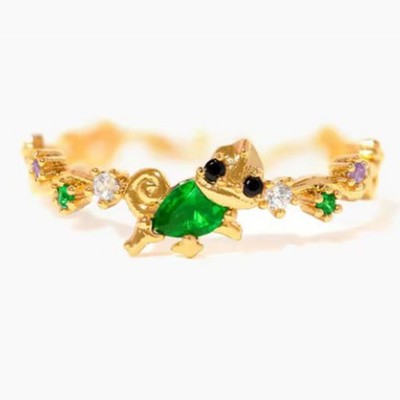 Tangled  PASCAL  Adjustable #4  Gold Plated Ring 