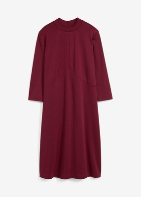 Jerseykleid aus Punto di Roma Gr. 44/46 Dunkelbeere Damen Basic-Kleid Neu