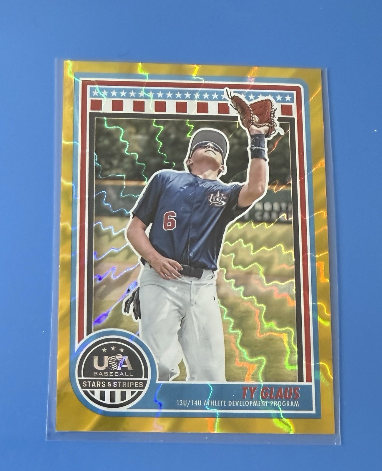 2025 Panini Stars and Stripes Gold Lightning /10 Ty Glaus #167 0ud4