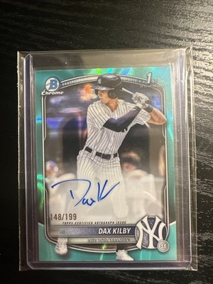 2025 1st Bowman Chrome Dax Kilby Aqua Lava Refractor Auto /199