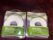 2 Radio Shack 50-ft Telephone Modular Line Cord RJ-11/RJ-14 White 279-344