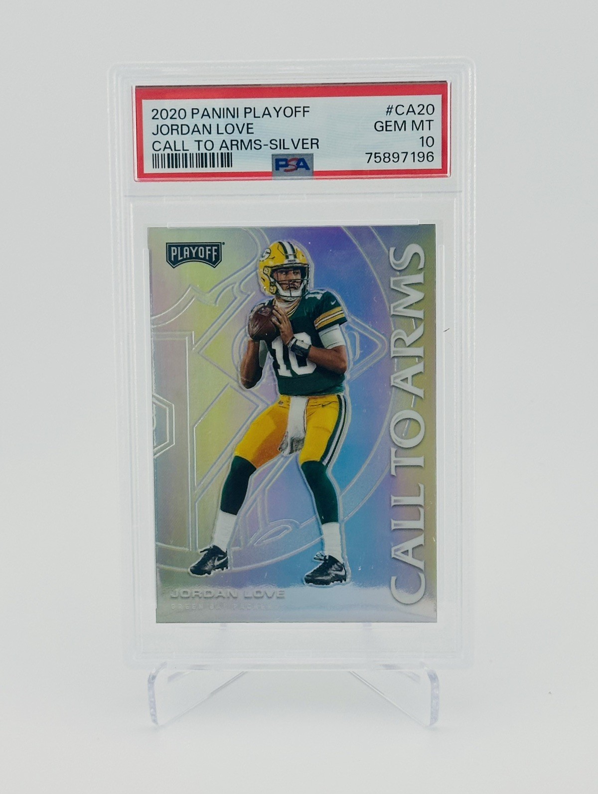 Jordan Love Panini Playoff Call to Arms #CA20 Silver