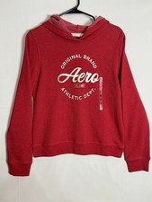 Aeropostale Womens Hoodie M Red Logo Pullover Sweatshirt NWT Aero Athletic