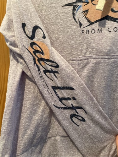 Salt Life Women’s Light Weight Cropped Heather Lilac Purple Hoodie NWT Size S - Picture 2 of 4
