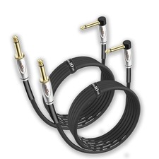 Guitar Cable 10 ft 2 Pack, Electric Instrument Bass 10ft-2pack, Black