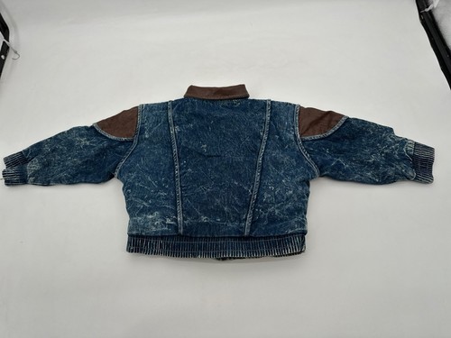 Acid Wash Denim Jacket Vintage 1980’s Puffer Size kids for 5 to 7 years old - Picture 2 of 15