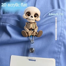 Skeleton Retractable Badge Reel Keychain, ID ...