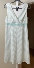 Studio 1940 Dress Blue Striped Coastal Bohemian Gypsy y2k 90's Women's 10 Medium