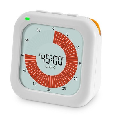 Visueller Timer für Kinder, 60 Min Digitaluhr mit Licht- und Tonerinnerung