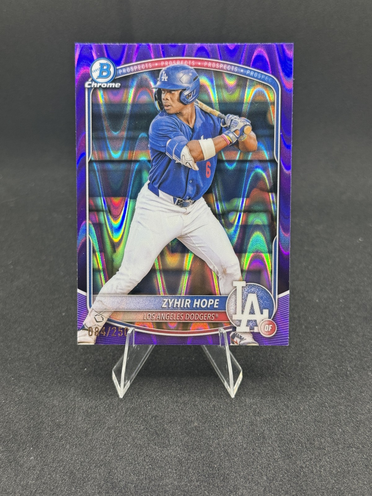 2025 Bowman - Chrome Prospects Zyhir Hope #BCP-2 Purple Raywave Refractor /250