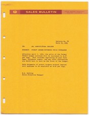 Vintage 1961 John Deere Sales Bulletin Dealership Memo - POCKET LEDGER NOTEBOOKS