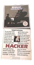 Vtg Atari Activision 1980's Hacker  Music Notation Program First Sheet Music