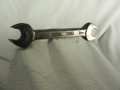 DROPSTAMCO ( BRITISH MADE )  3/8 X 7/16 W / 7/16x 1/2 BSF SPANNER WRENCH MINTY