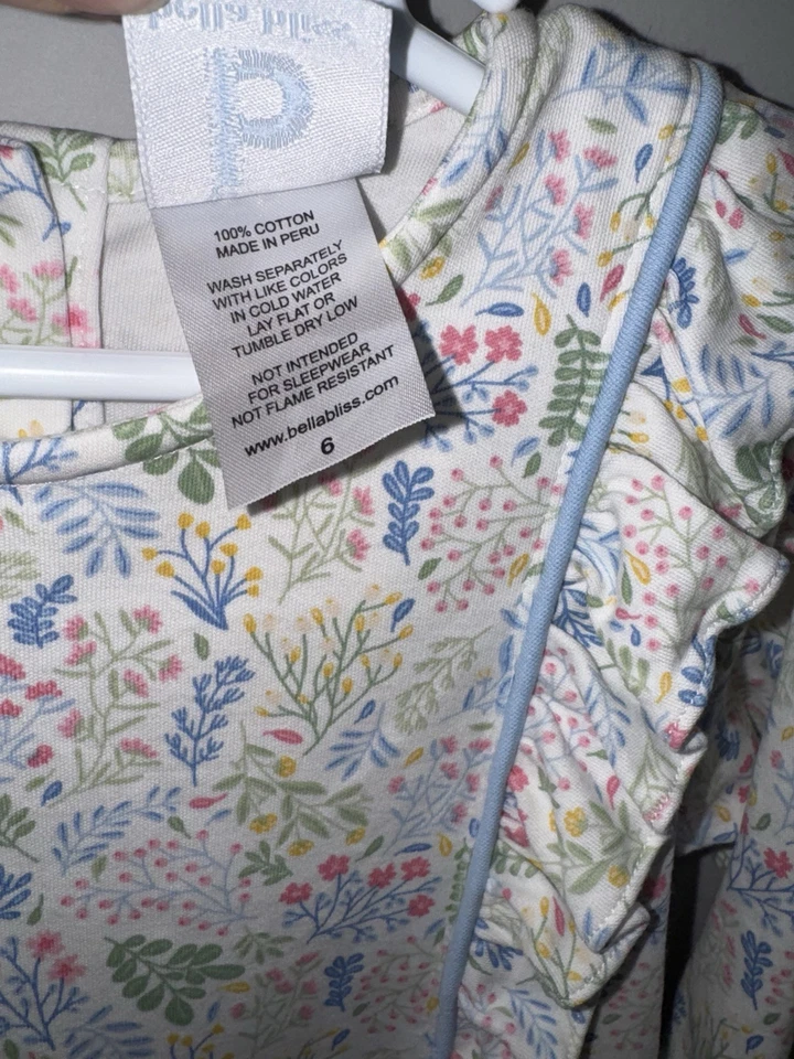 Vestido Louise Bella Bliss Maizy Floral Algodón Pima Niña Talla 6 Impecable $60 Foto 4 de 4