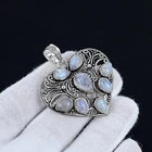 Rainbow Moonstone Natural Gemstone Handmade 925 Sterling Silver Pendant For Gift