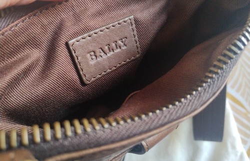 BALLY LINUM Sac Cuir Leather Bag 20x18cm Swiss Made Sacoche Mixte Vintage Luxe - Bild 17 von 18