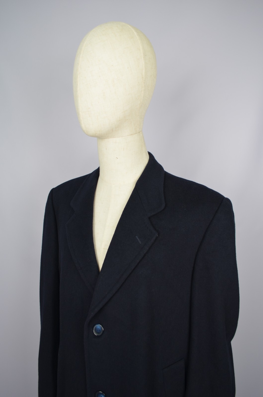 Giacca cappotto Yves Saint Laurent Diffusion Hommes lana cashmere blu navy taglia 50 L