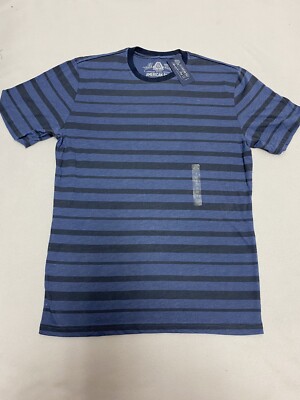 American rag mens blue cadet striped short sleeve shirt NWT small