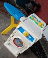 Vintage 1990 Fisher Price #2037 Laundry Center Washer Dryer Machine Pretend Play
