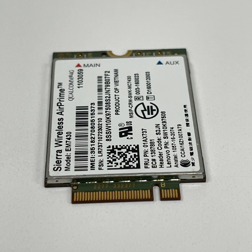 Genuine Sierra Wireless AirPrime EM7430 LTE/WCDMA 4G WLAN Wireless Card 01AX737 - image 3 of 4