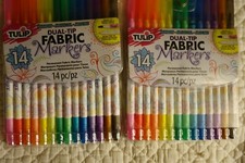 Tulip Dual-tip Permanent Fabric Markers 14 , 2 sets