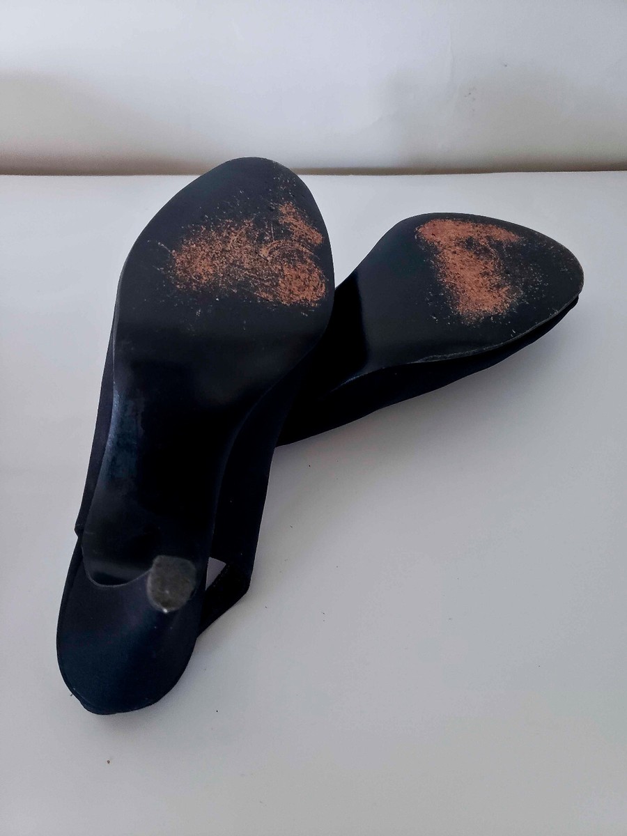 Vintage Frank Cardone PeepToe Black Pumps 6M