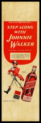 1942 Johnnie Walker Red Label Whiskey New Metal Sign 6''x18''  Free Shipping