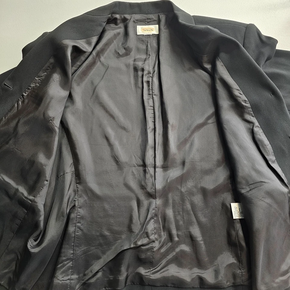 Talbots Blazer Womens Size XL Black Button Up Pockets Stretch Office Career Work Foto 3 de 4