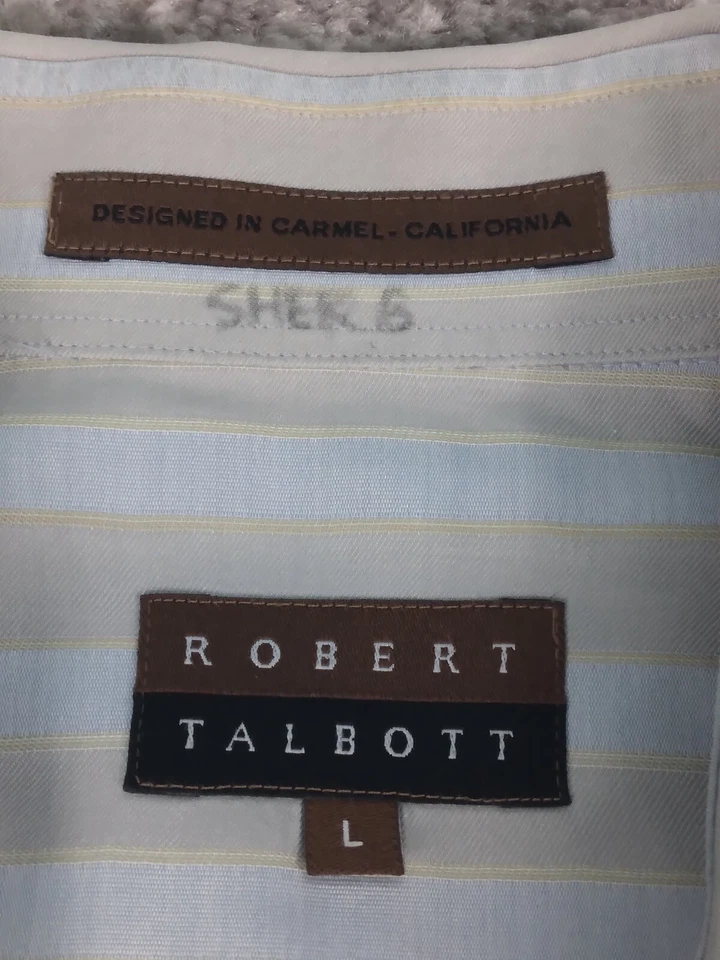 Robert Talbott Shirt Men's Large L  Multi Color Stripe Button Up - Image 3 of 4