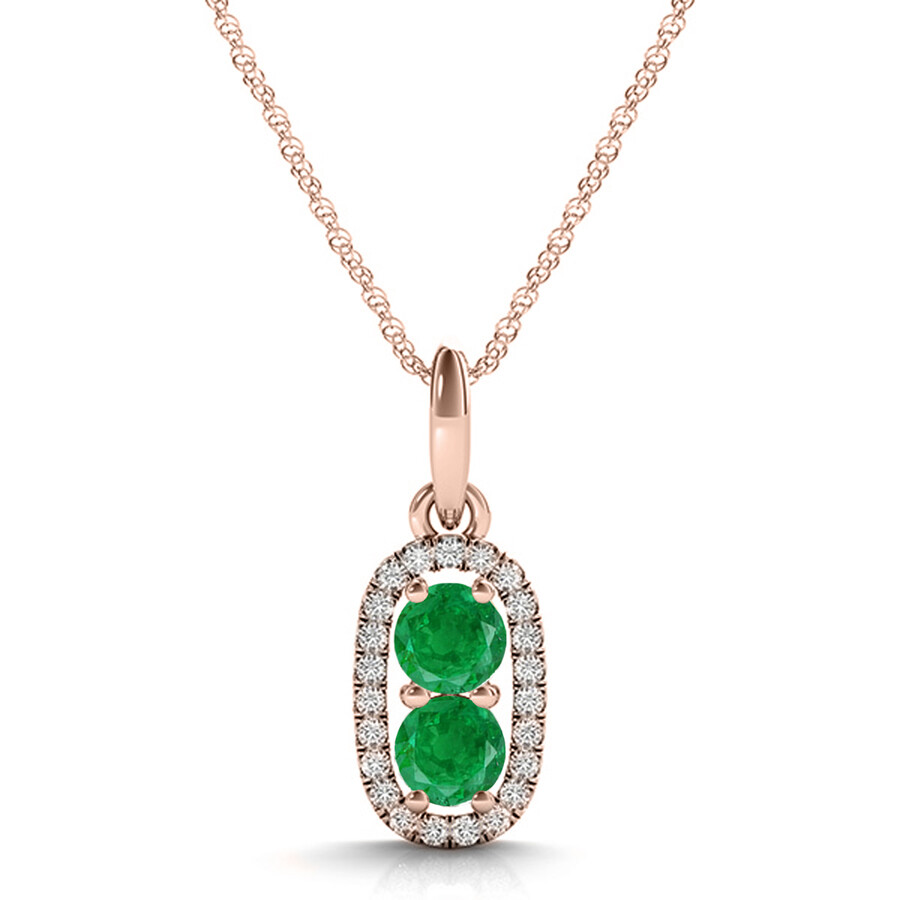 Подвеска Maulijewels с натуральным изумрудом и бриллиантом в 115 Карата из Розового Золота 14 Карат с 120690₽