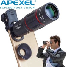 APEXEL 18X Mobile Phone HD Camera Zoom Telephoto Lens Kit Clip on Telescope