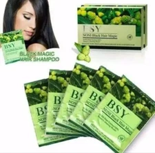 5 Box X 20 pieces Magic Colouring Dye BSY NONI BLACK HAIR  Shampoo Nutrition