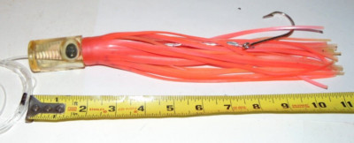 Vintage 11'' Flat Head Fishing Lure Big Game Trolling Tuna Marlin Mahi Rigged
