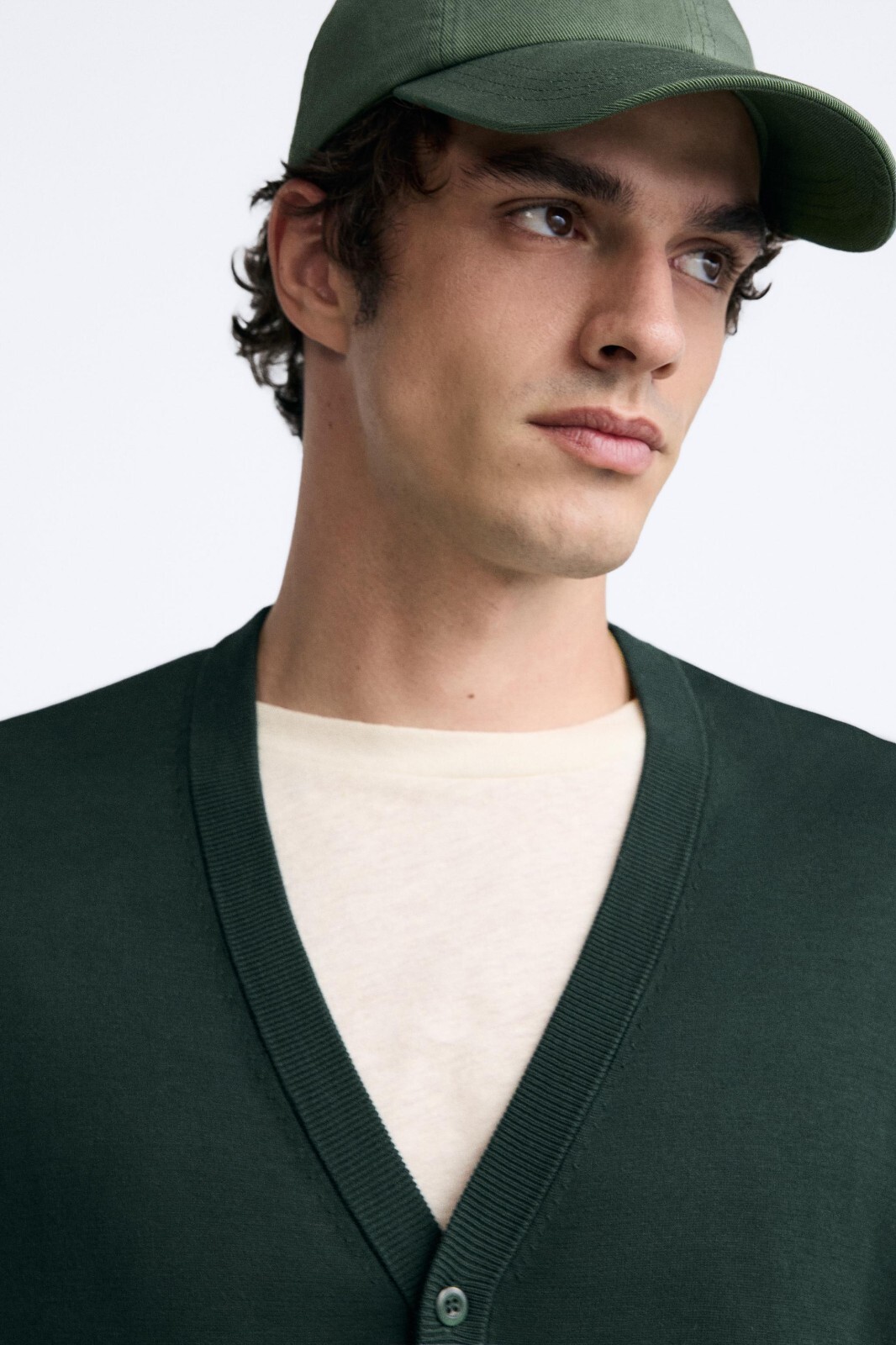 New Zara Origins Silk Cotton Cardigan 5755/312 M Green sweater jacket shirt jean image 3