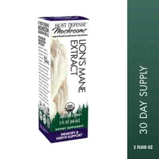 Host Defense Lion's Mane Extract 2 oz. Memory Nerve Support Fungi Perfecti