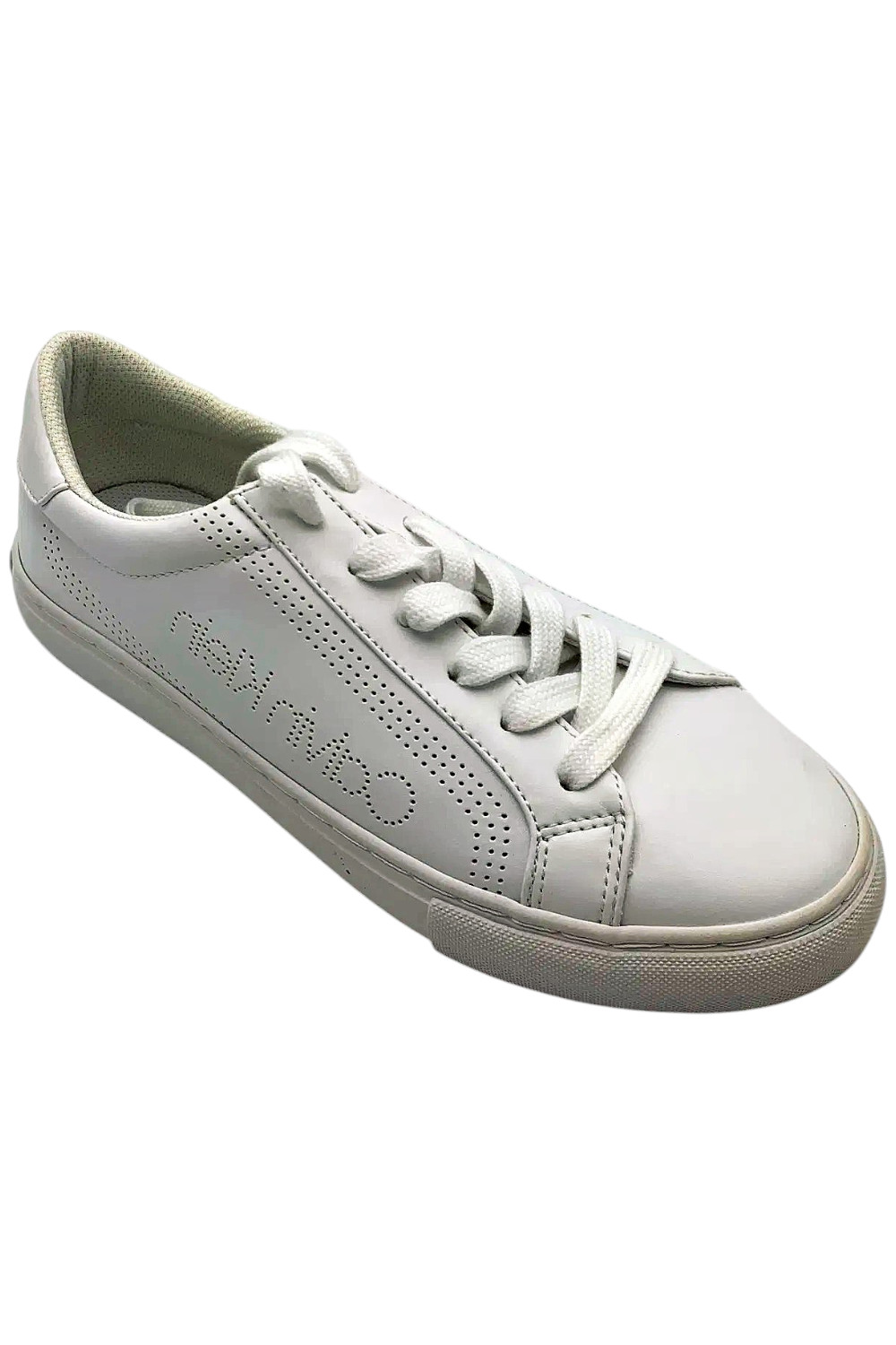 Женские кроссовки Calvin Klein из каше на шнуровке белого цвета 8990₽